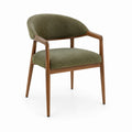 Chaise en bois et tissu polyester vert