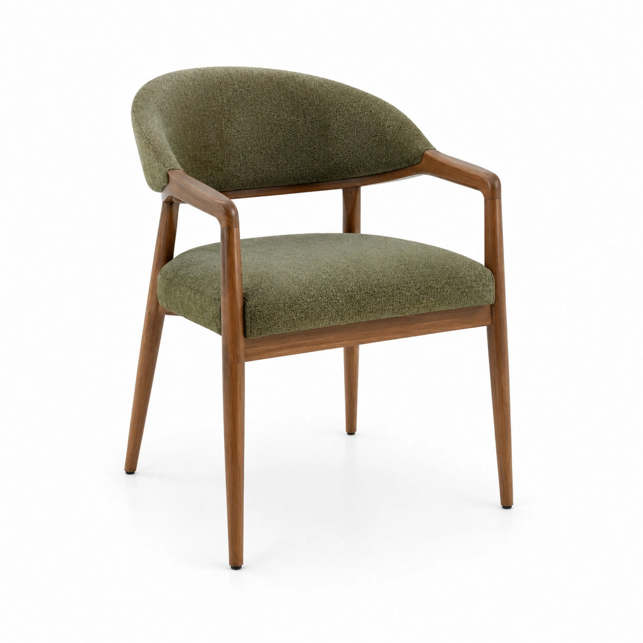 Chaise en bois et tissu polyester vert