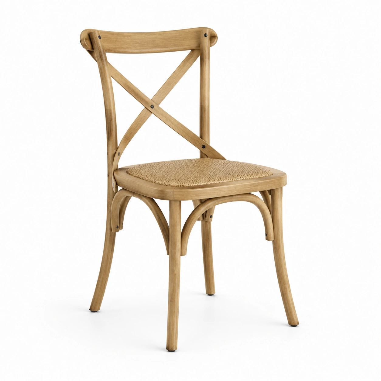 Chaise en bois avec assise en rotin