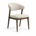 Chaise en bois avec assise en tissu beige
