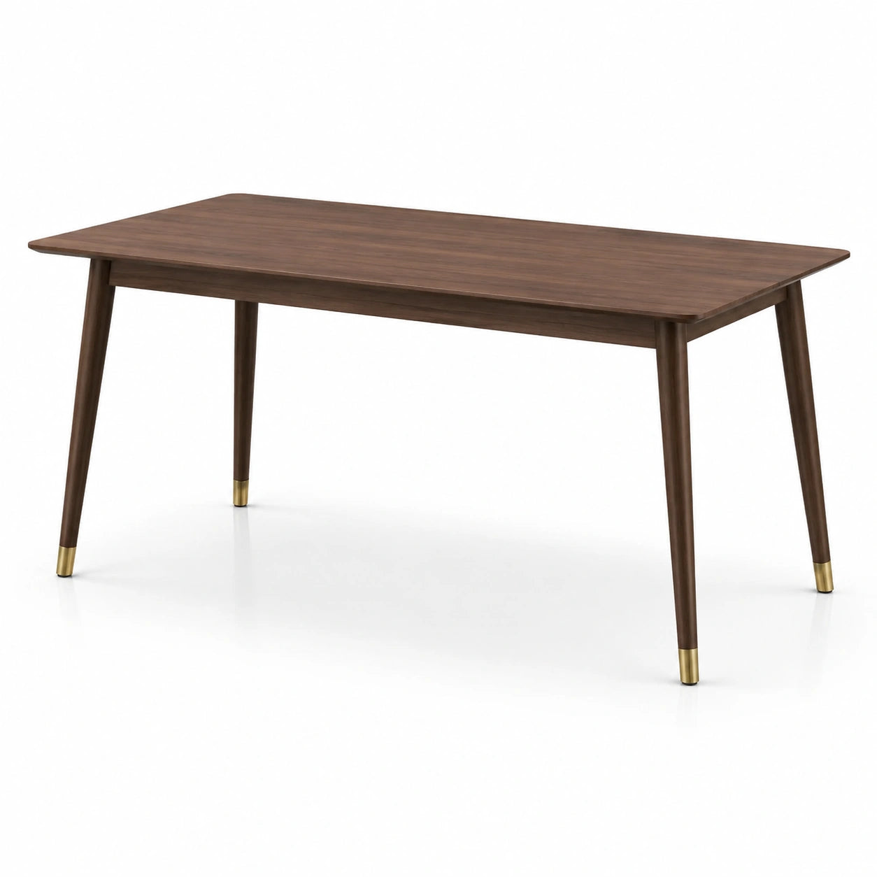 Table de salle à manger en bois avec pieds en métal doré 150x75x75 cm