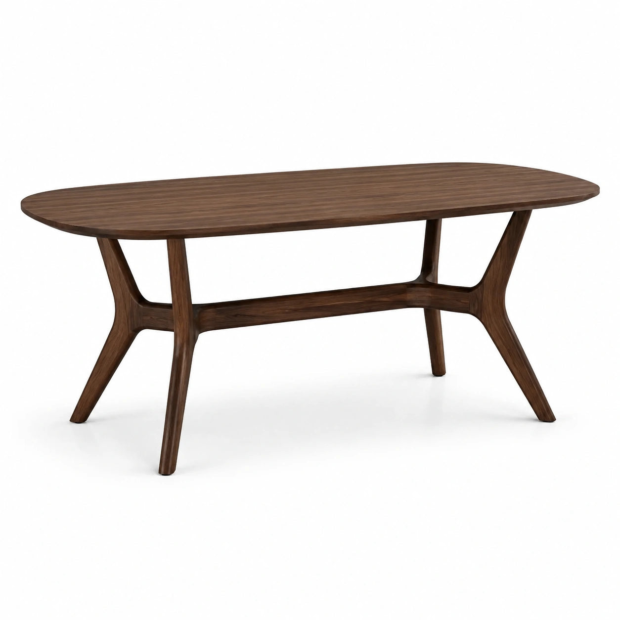 Table en bois de noyer ovale 180x90x75 cm